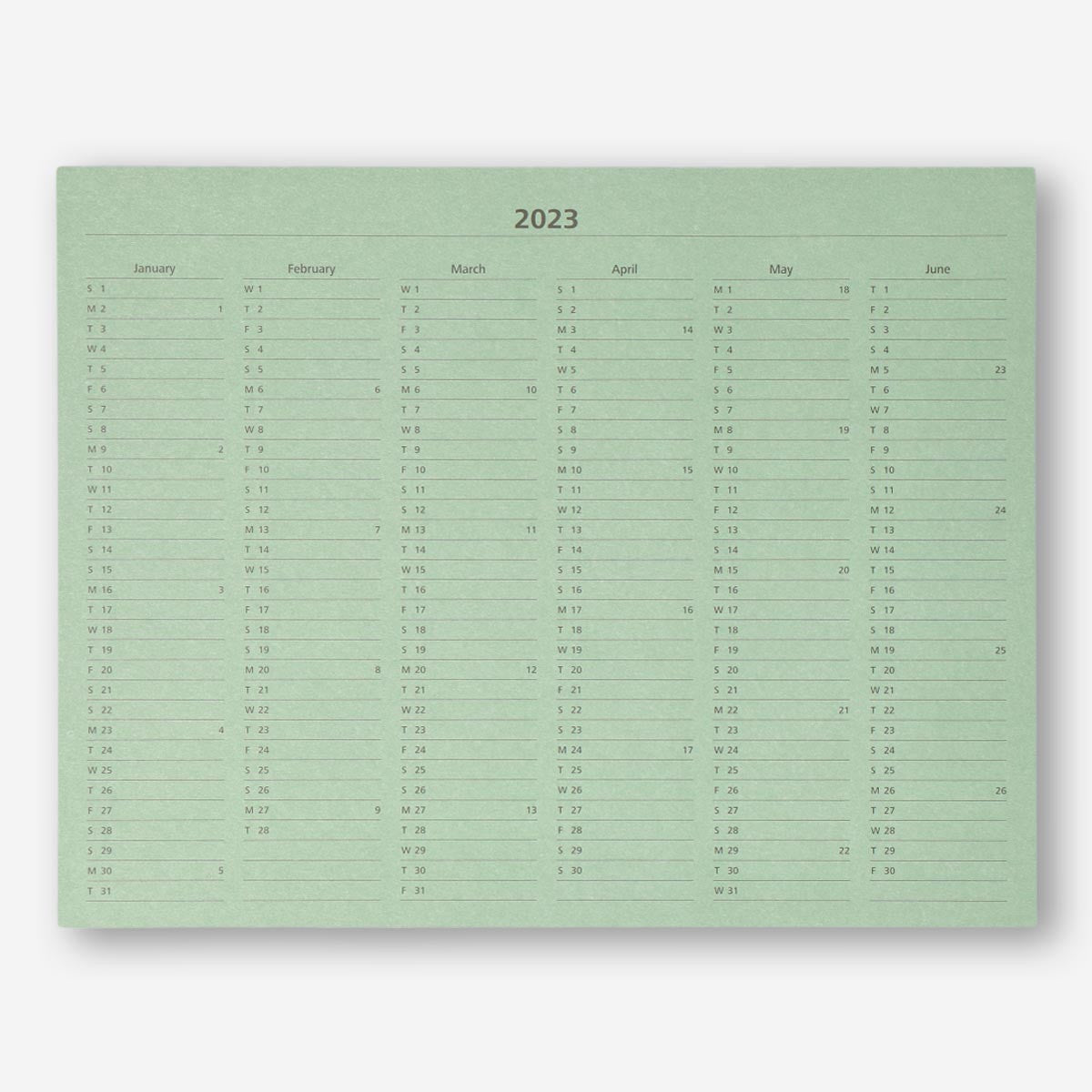 Annual calendar. A4 Office Flying Tiger Copenhagen 