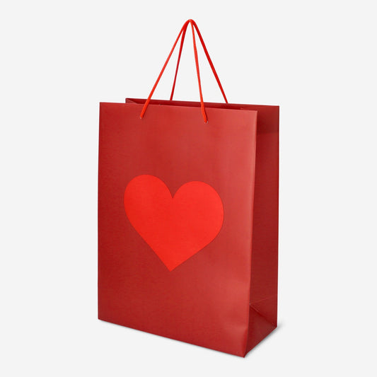 Gift bag with red heart