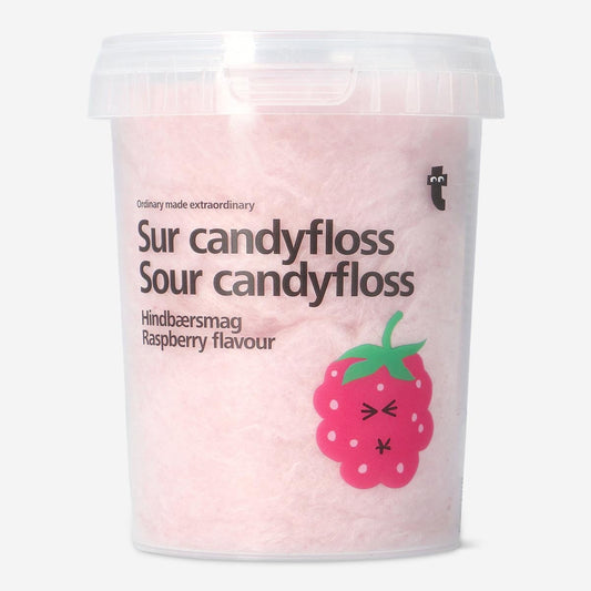 Sour candyfloss. Raspberry flavour