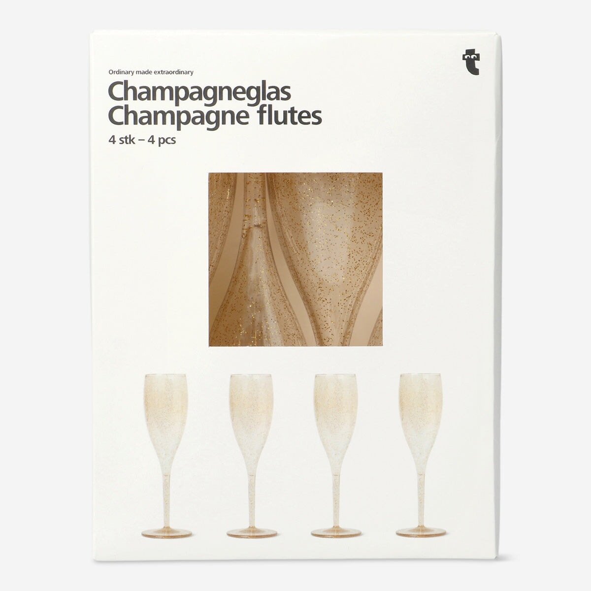 Champagne flutes. 4 pcs Party Flying Tiger Copenhagen 