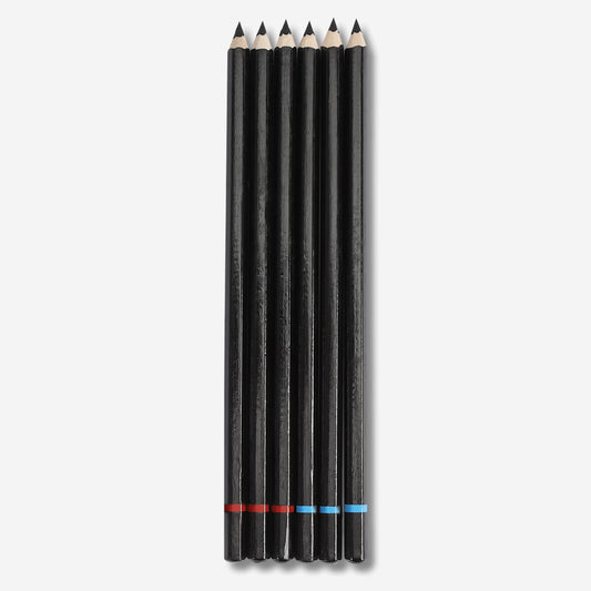 6-Piece black charcoal pencil set for sketching