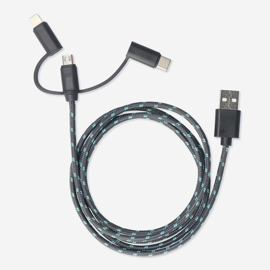 Ladekabel. Für USB-C, Micro USB und lightning