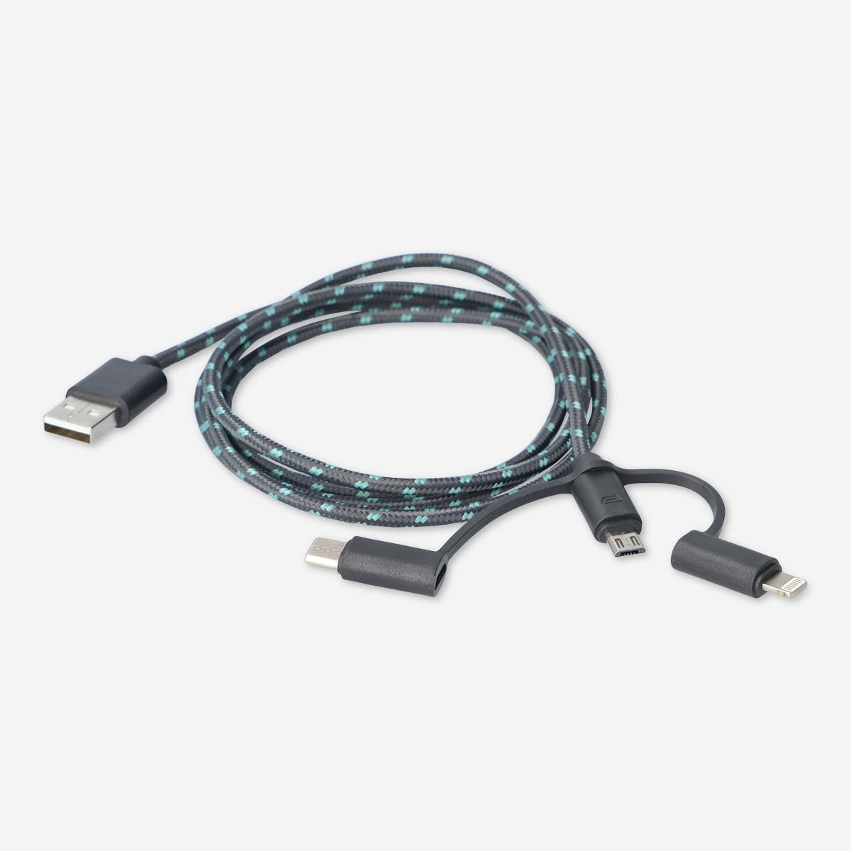 Charging cable. For USBC, Micro USB and lightning Flyi...