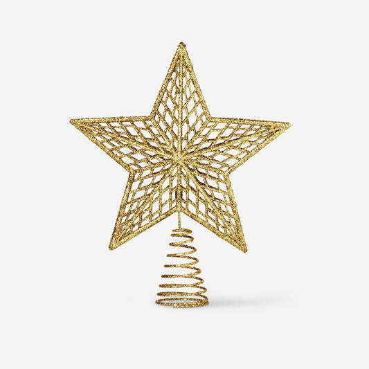 Gold star Christmas tree topper