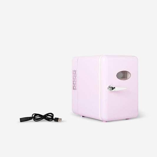 Mini réfrigérateur à cosmétiques violet avec autocollants