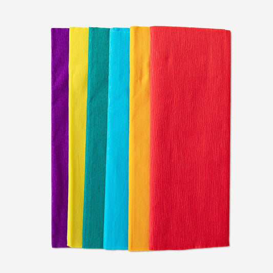 Krepový papír. 6 barev