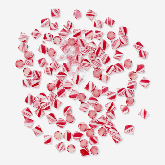 Crushed candy canes. Peppermint flavour