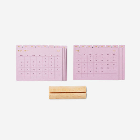 Calendario sobremesa soporte madera
