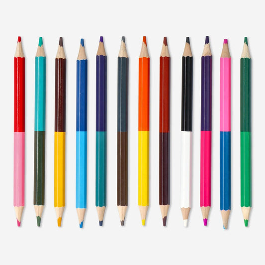 Creioane colorate duble. 12 bucăți