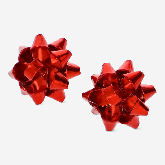 Ear studs as red Christmas star