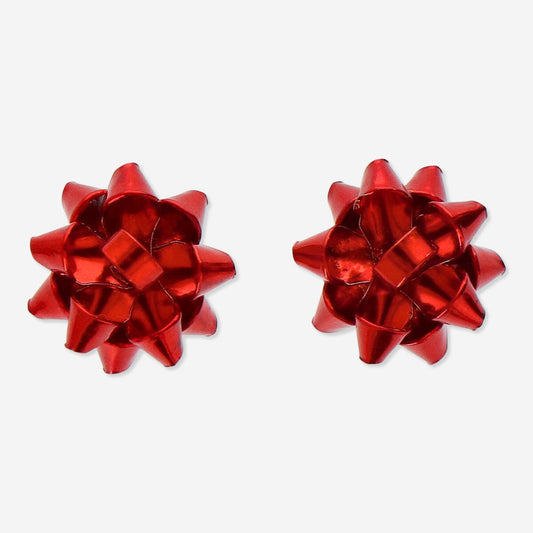 Ear studs as red Christmas star