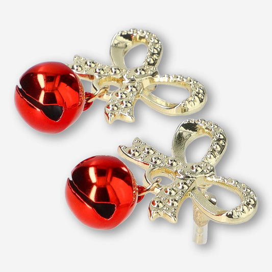 Ear studs with red bells