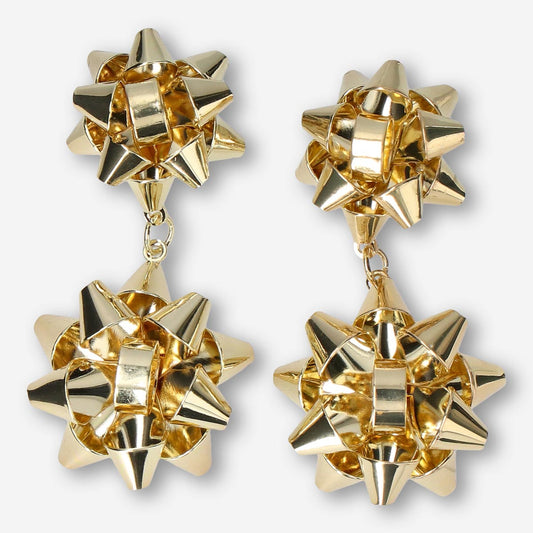 Earrings as gold Christmas stars