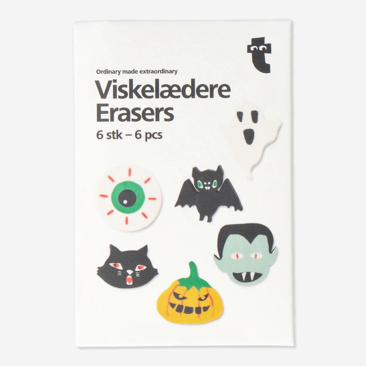 Erasers. 6 pcs Office Flying Tiger Copenhagen 