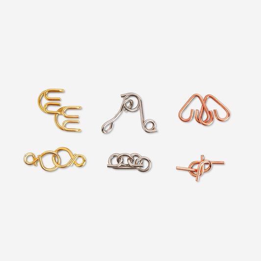 Metal IQ puzzles - 6 pcs