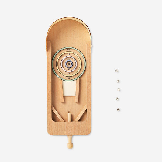 Wooden desktop pinball game