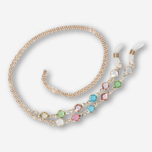 Correa para gafas con gemas de colores