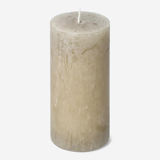 Brown Rustic Pillar Candle - 12 cm