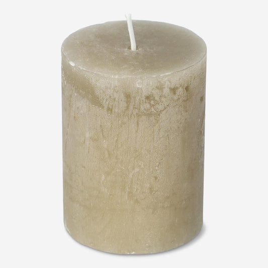 Brown Rustic Pillar Candle - 8 cm