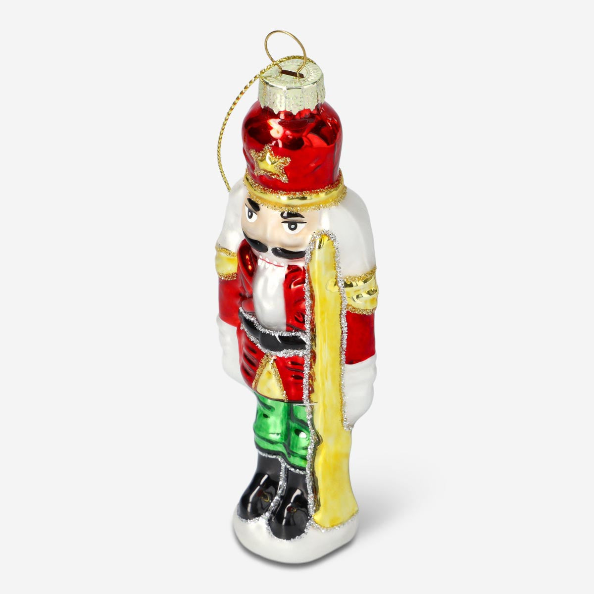 Flying Tiger Copenhagen Christmas bauble featuring tin soldiers, decorative home ornament with detailed soldier design.