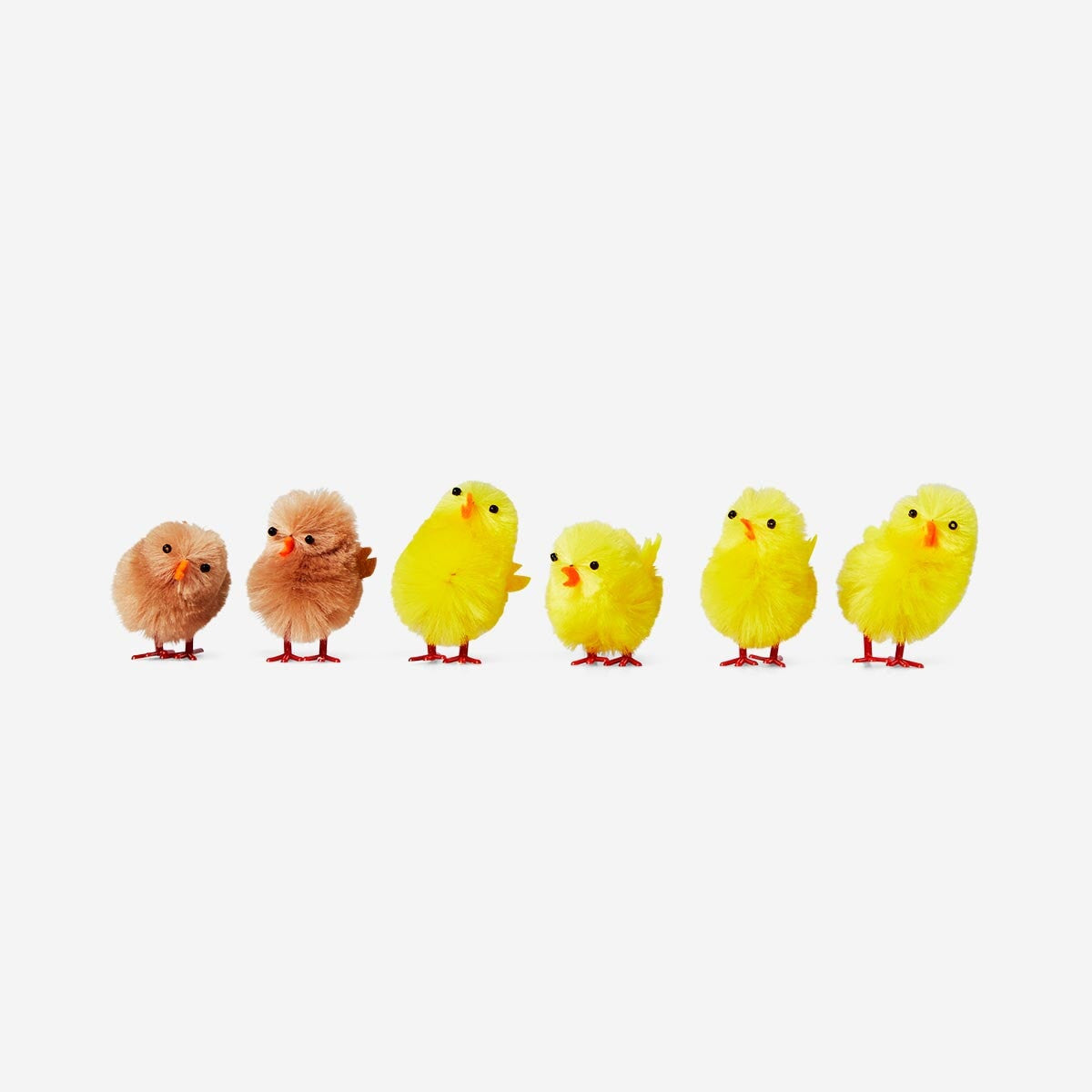 Decorative Easter chicks for home decor from Flying Tiger Copenhagen, featuring colorful, plush chick figures for festive decoration.