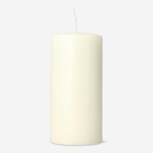 Ivory White Pillar Candle - 14 cm