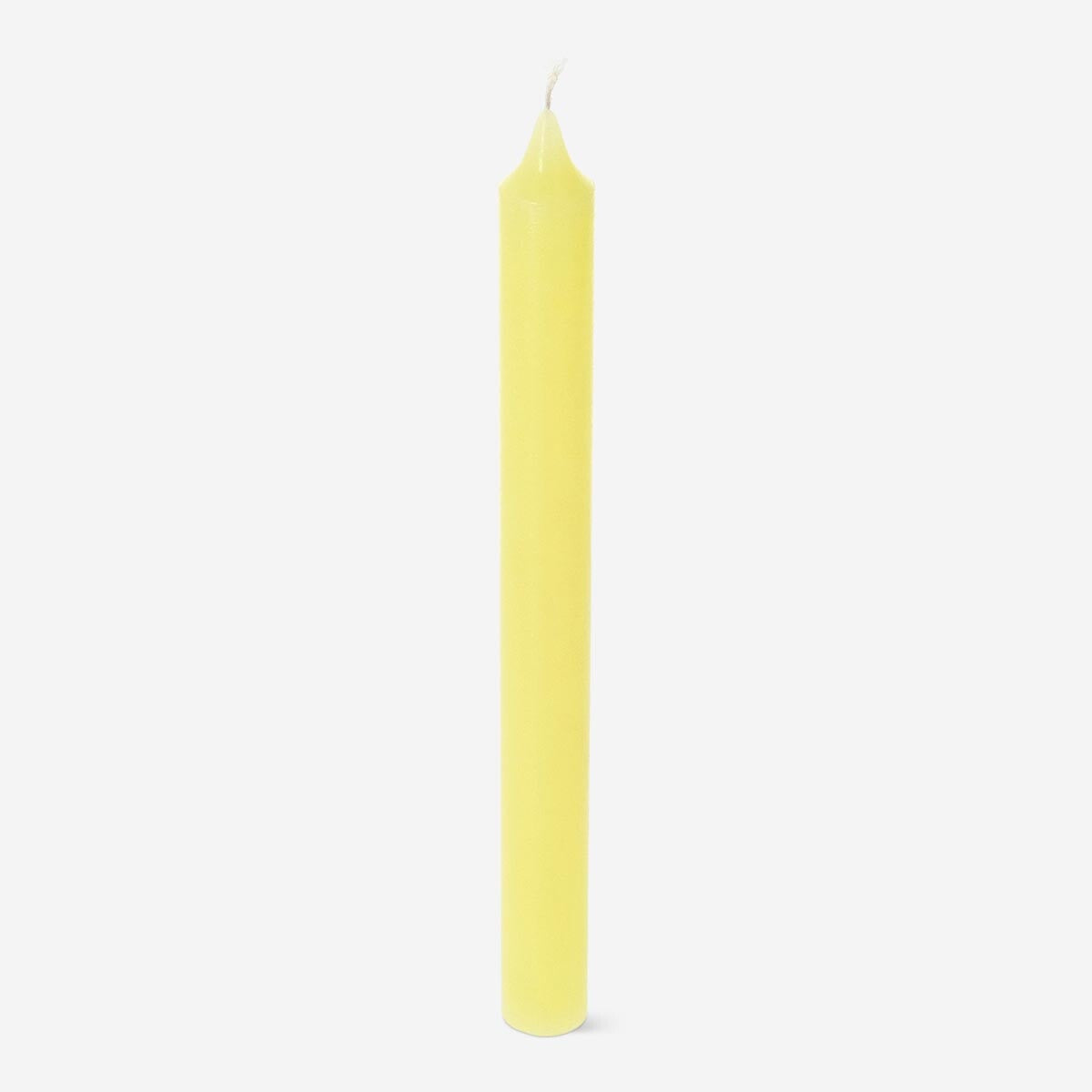 Yellow dinner candle from Flying Tiger Copenhagen, 24 cm tall, ideal for home decor and table centerpieces.