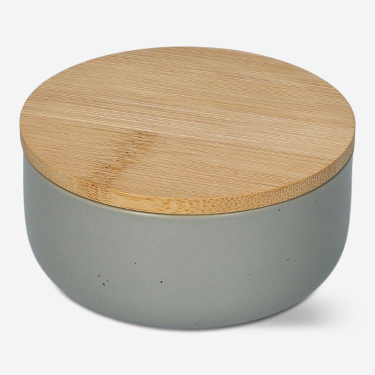 Grey stoneware storage jar for kitchen use, 5 cm in size, by Flying Tiger Copenhagen, featuring a smooth, rounded design.