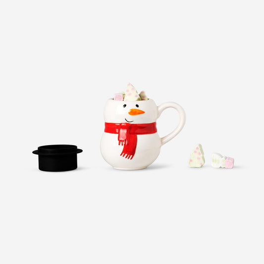 Snowman mug with lidt - 320 ml