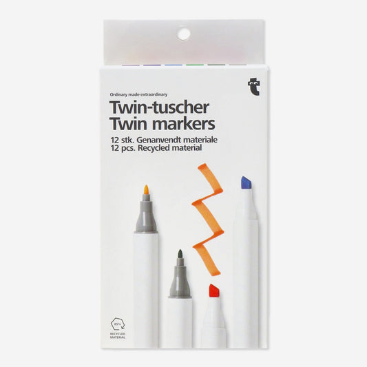 Coloured Twin Markers - 12 pcs