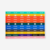 Set of colorful office stickers from Flying Tiger Copenhagen featuring fun and decorative designs for organizing and decorating.