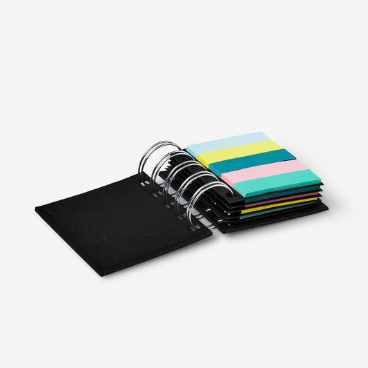 Set de mémos adhésifs avec reliure spirale noire