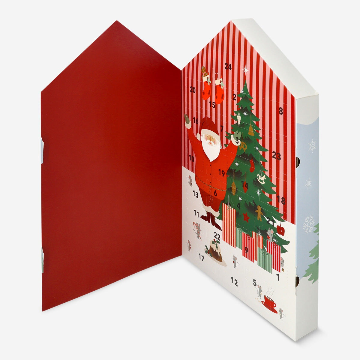 Flying Tiger Copenhagen party advent calendar with numbered doors and festive holiday design for counting down to Christmas