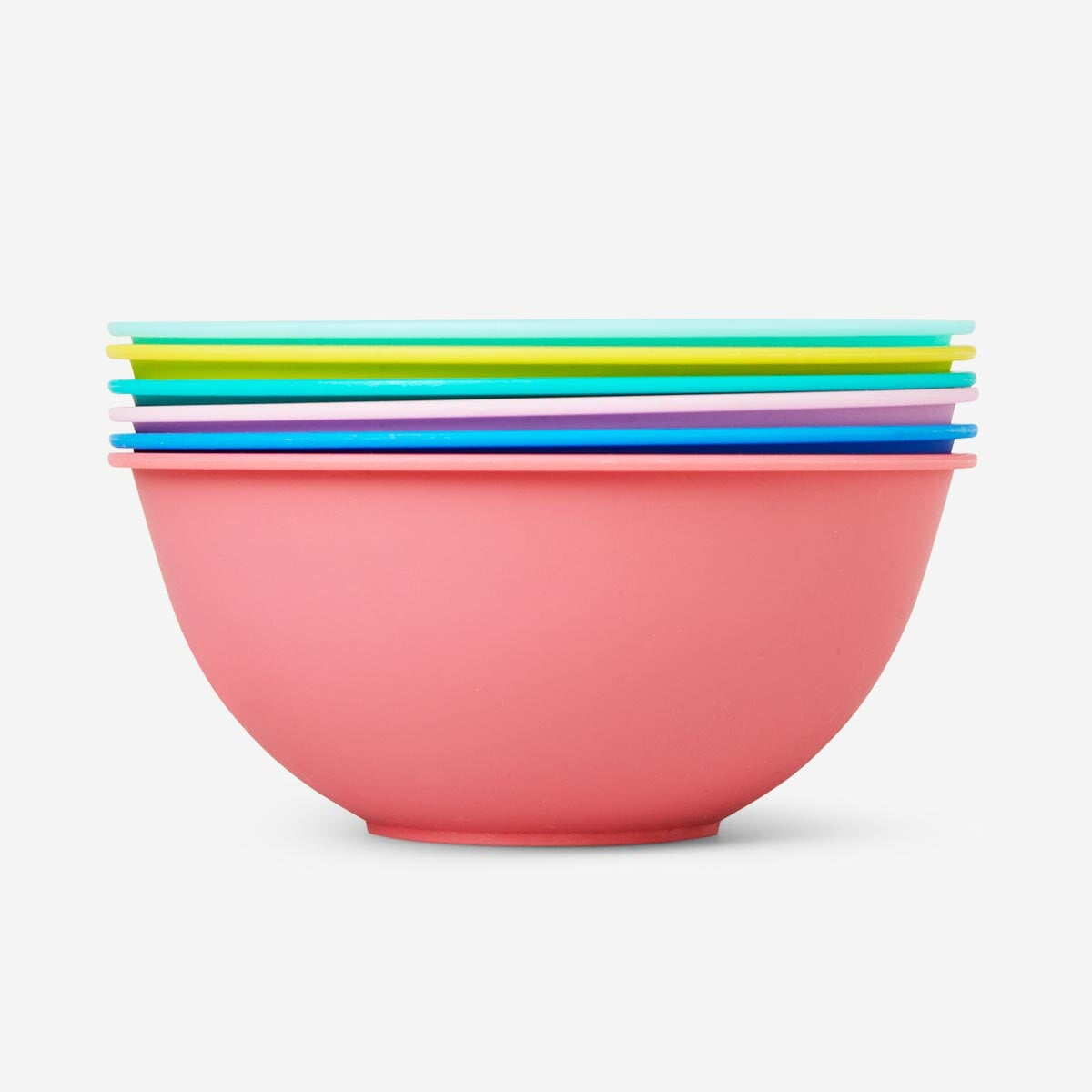 Set of colorful Flying Tiger Copenhagen party bowls for serving snacks and desserts at gatherings.