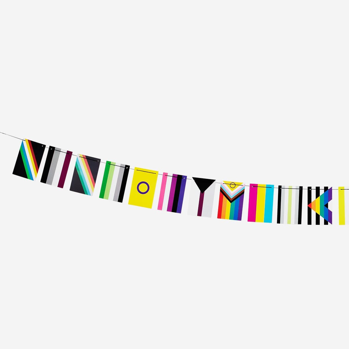 Colorful Flying Tiger Copenhagen party flag garland with paper flags, perfect for festive celebrations and decorations