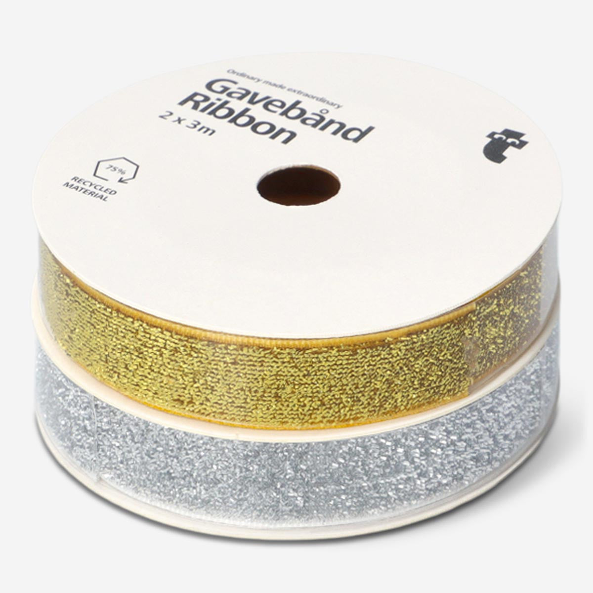 Flying Tiger Ribbon Spring Gold and Silver Glitter Ribbon for Gift Wrapping – 2 Pack, 3m Each ...