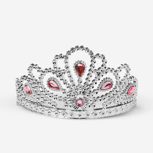 Silver gemstone tiara for kids, Flying Tiger Copenhagen party accessory, featuring sparkling gemstones and a festive design.