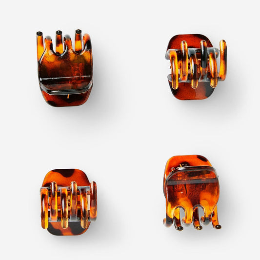 Pinzas para el pelo marrones - 4 piezas