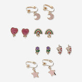 Set of six clip-on earrings from Flying Tiger Copenhagen, stylish personal care accessories with various designs.