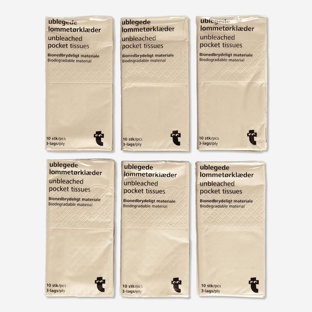 Unbleached paper tissues from Flying Tiger Copenhagen, soft and eco-friendly for personal care use.