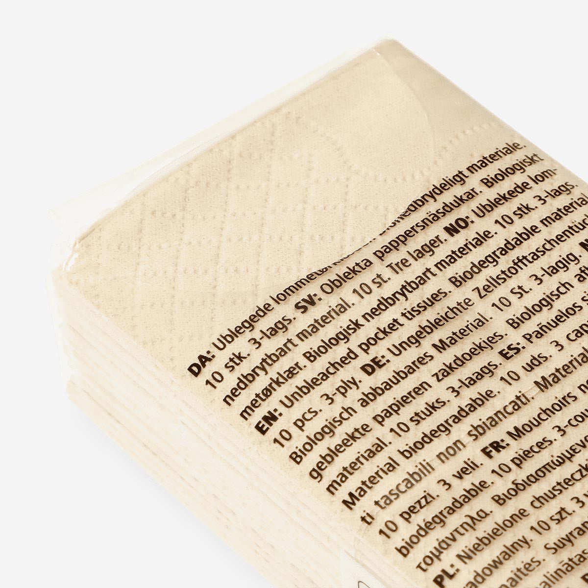 Unbleached paper tissues from Flying Tiger Copenhagen, soft and eco-friendly for personal care use.