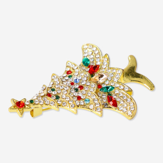 Broche - Oro Navidad árbol
