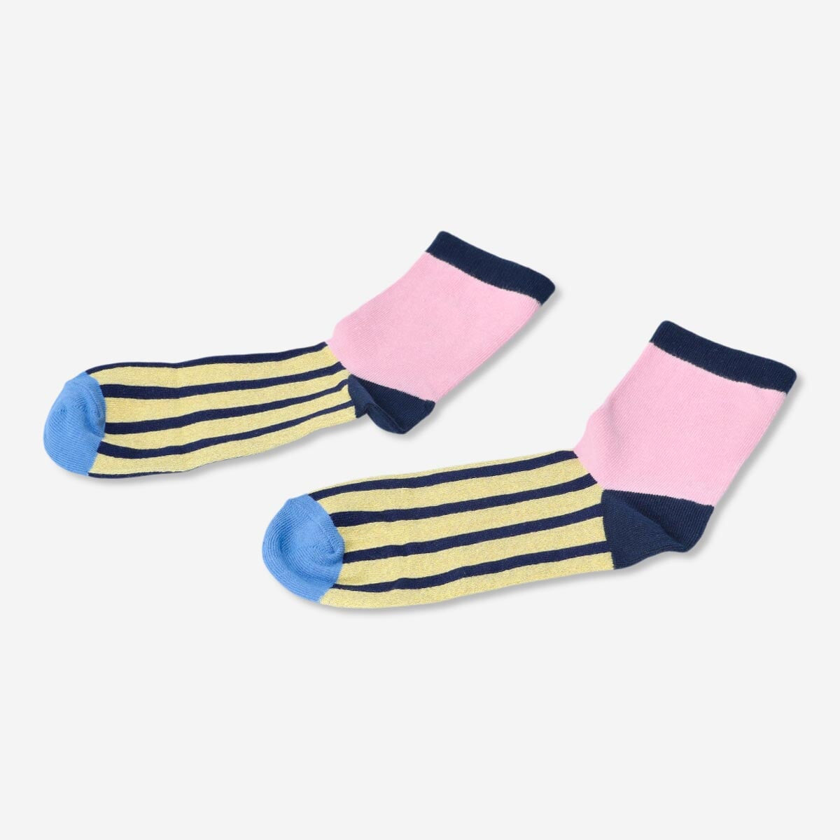Pair of Flying Tiger Copenhagen textile socks in size 36-38, featuring a comfortable knit design and colorful pattern.