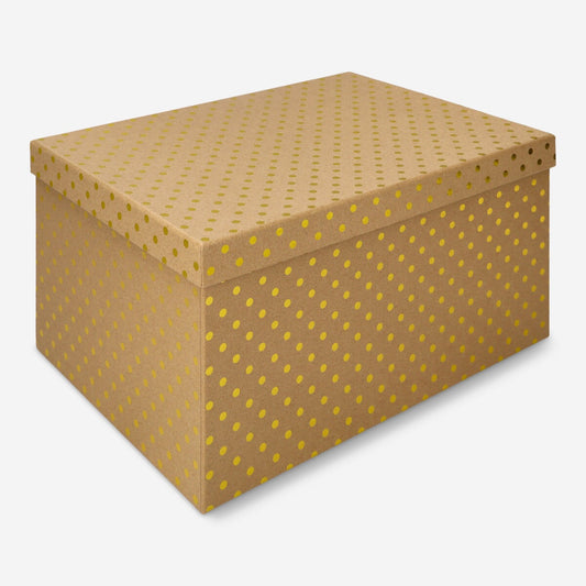 Gift box with gold foil dots - Large