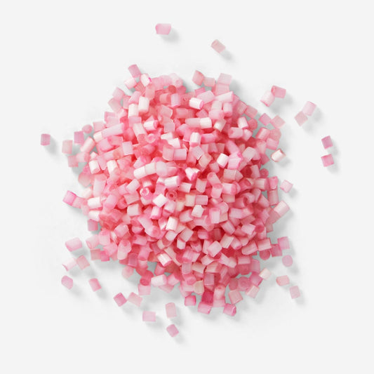 Kollektion af lyserøde glasperler - 50 g