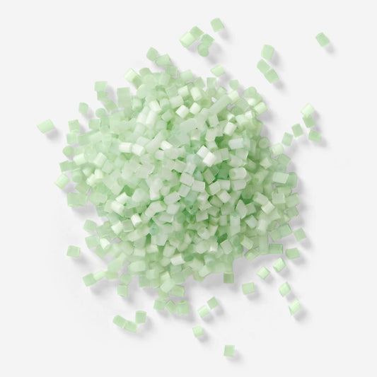 Green glass beads set - 50g