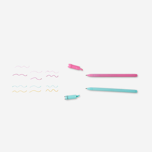 Stylos gel pailletés en forme de chat - 4 pcs