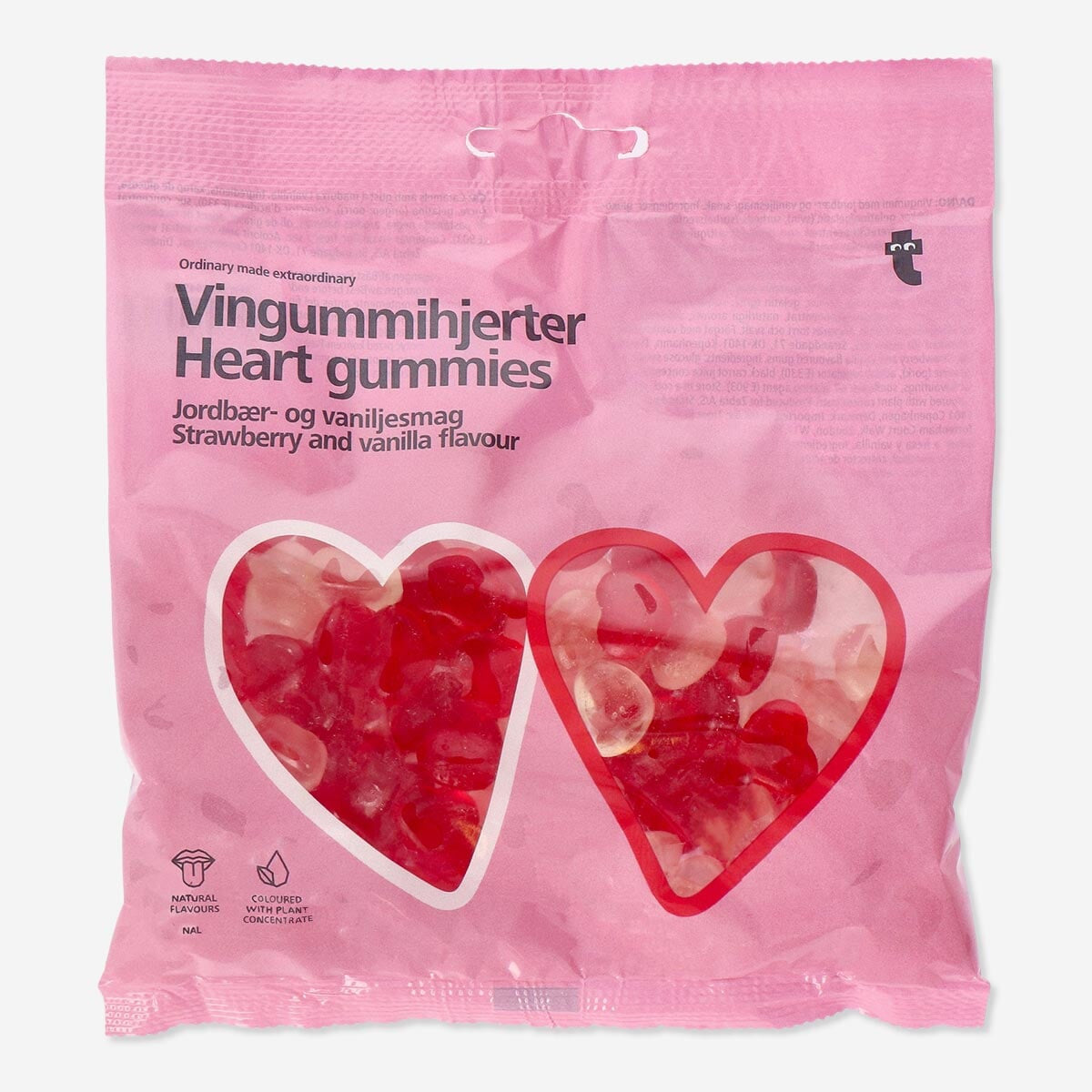 Heart gummies. Strawberry and vanilla flavour Food Flying Tiger Copenhagen 