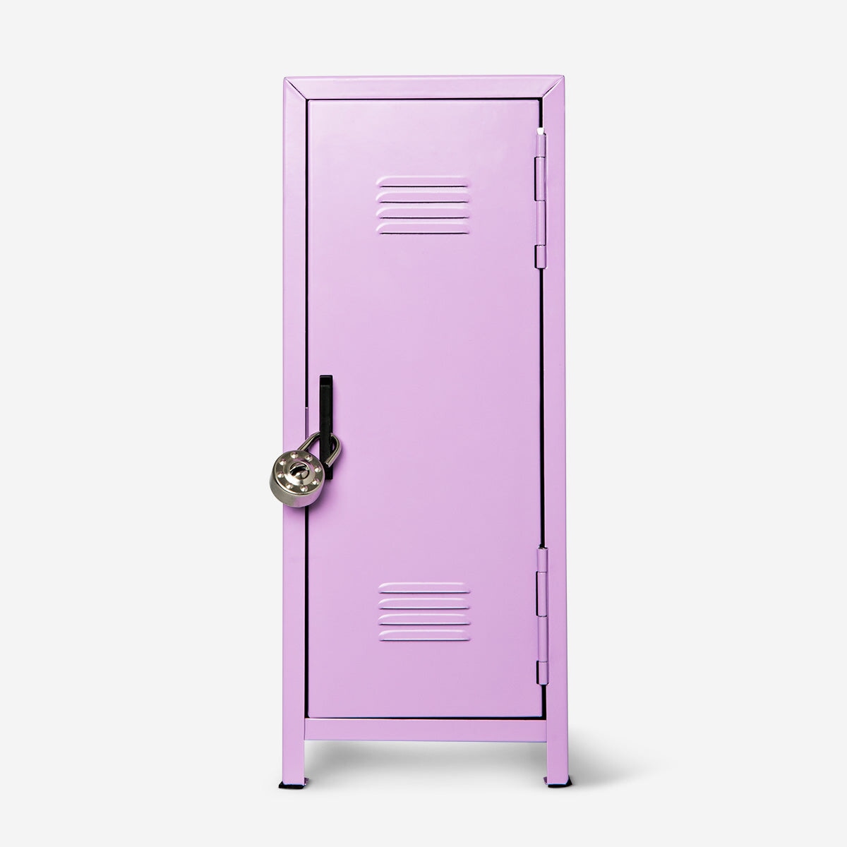 Purple Mini Metal Locker with Key – Stylish Desk Storage