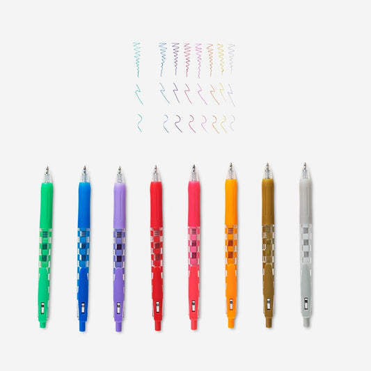 Bolígrafos de gel metálicos. 8 PCS